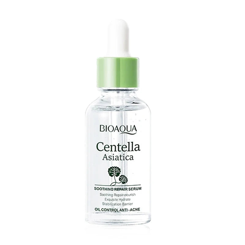 BIOAQUA Centella Asiatica face serum bottle with green cap and dropper