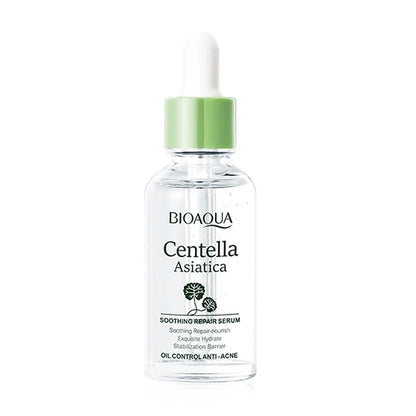 BIOAQUA Centella Asiatica face serum bottle with green cap and dropper