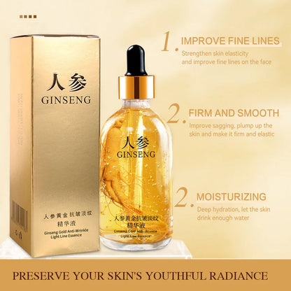 Ginseng essence bottle with black dropper and gold box
