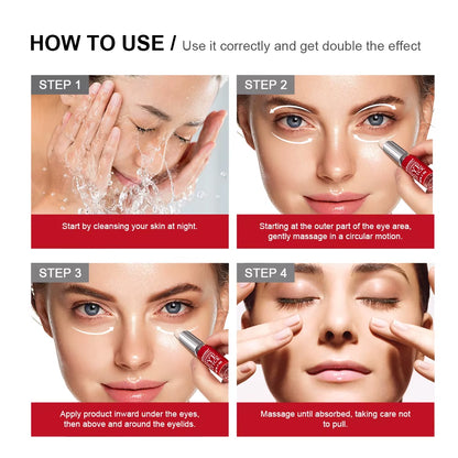 Retinol Eye Stick application steps on the under-eye area