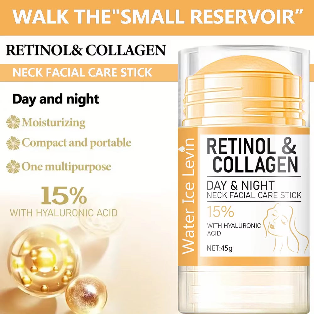 Retinol & Collagen neck facial care stick, 15% hyaluronic acid, 45g