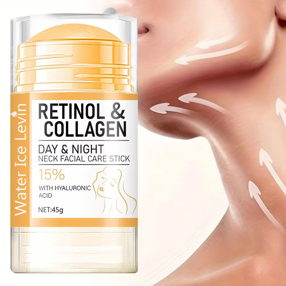Retinol & Collagen neck care stick—cream applied on neck, 45g