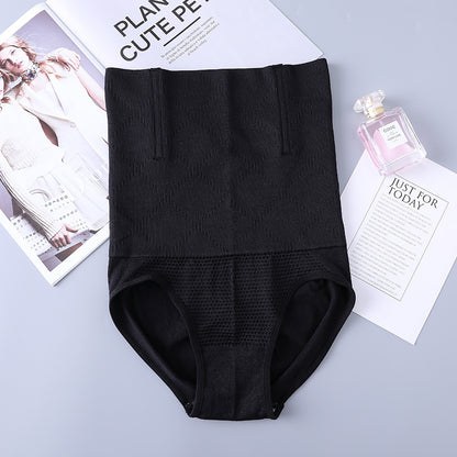 Black high-waist tummy control shapewear panty with full-coverage briefs front