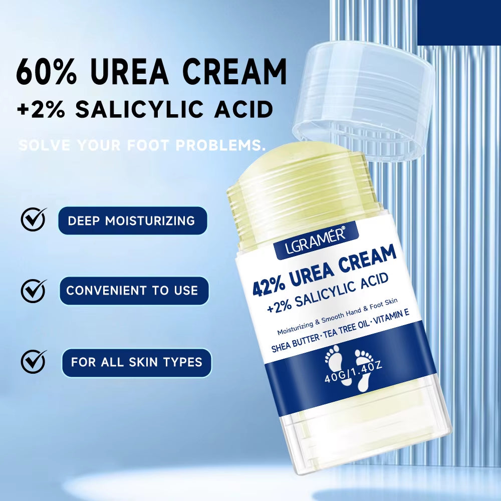 Urea cream bottle with pump dispenser for foot treatment