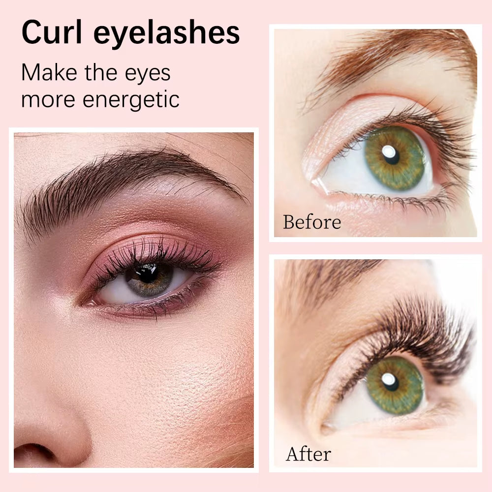 Eyelash lift results before and after, showing lifted lashes on an eye