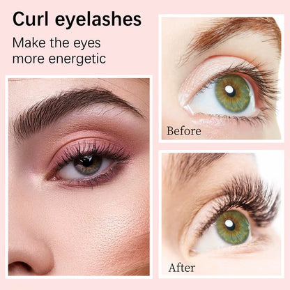 Eyelash lift results before and after, showing lifted lashes on an eye