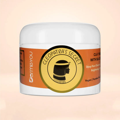 Black Seed Clay Face Mask jar with seal logo on front label, 8 oz