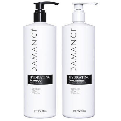 Hydrating Shampoo & Conditioner Duo – Sulfate-Free | Frizz Control | Collagen & Keratin