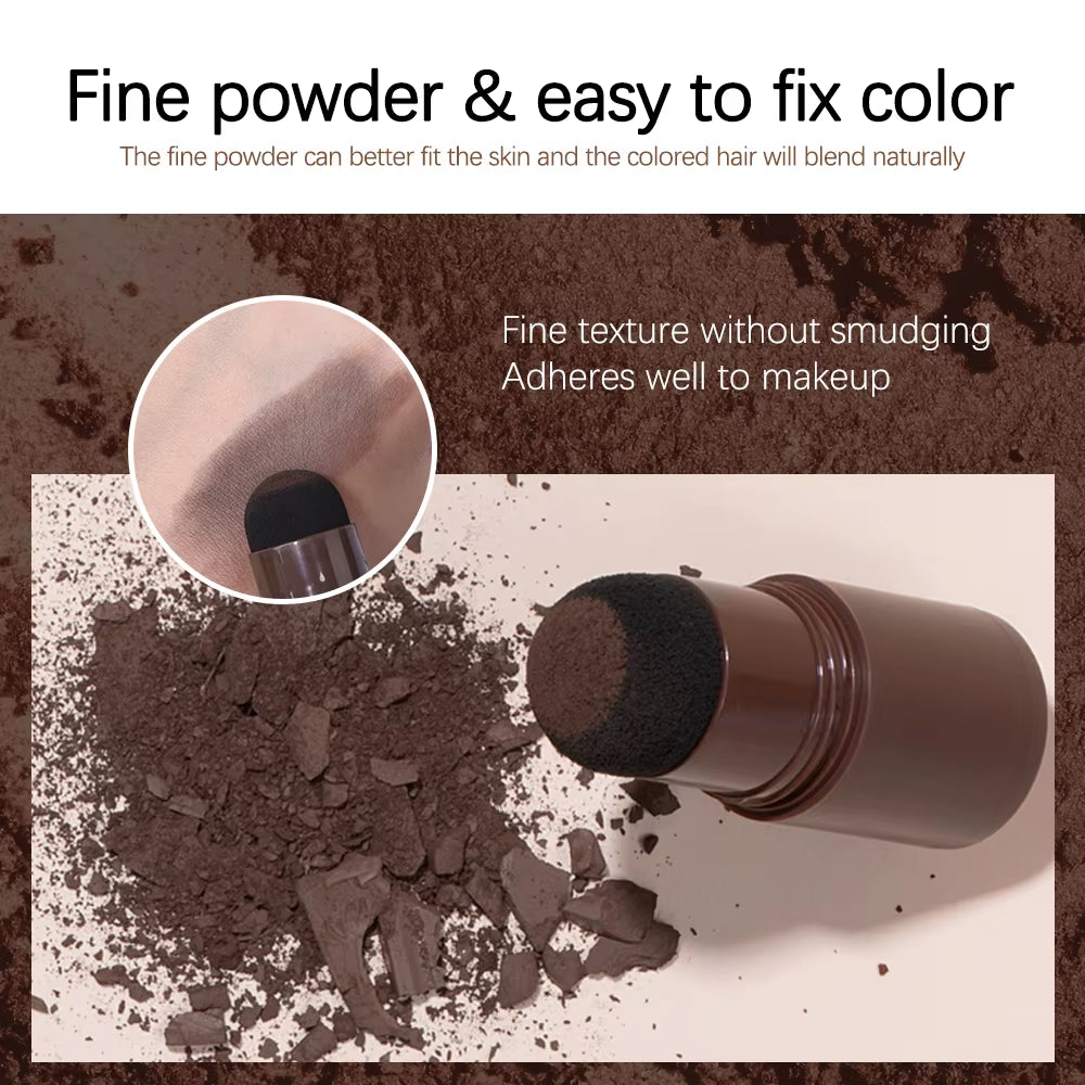 Hairline powder bottle dispensing fine powder; close-up of powder texture