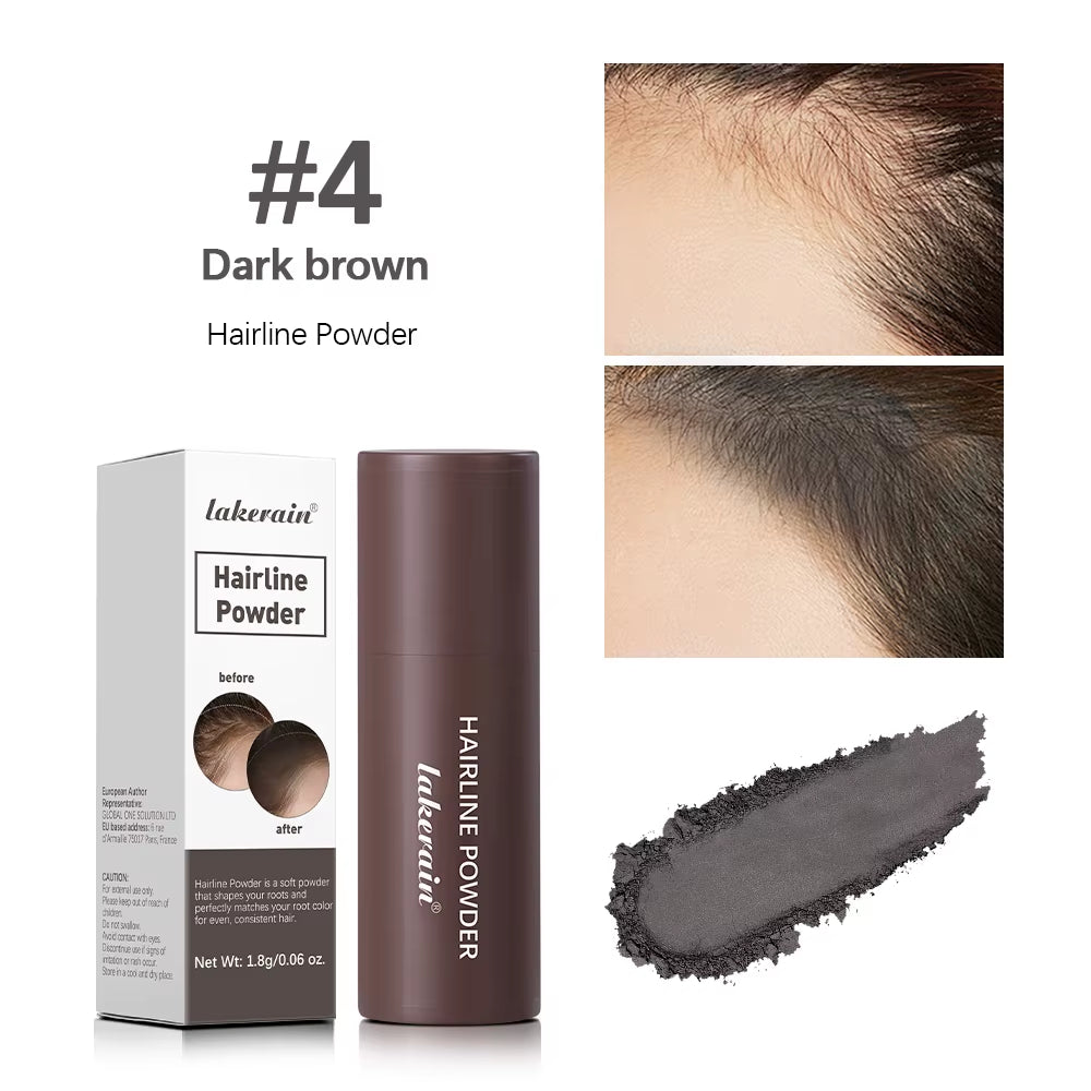 Hairline powder concealer pen #4 dark brown: product tube and applied swatch
