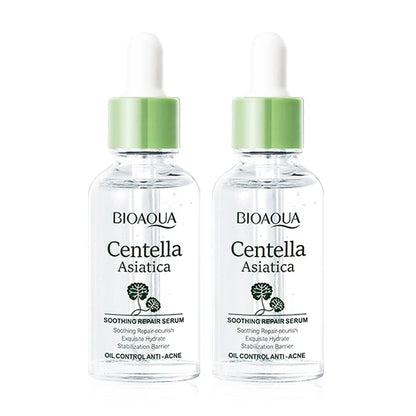 BIOAQUA Centella Asiatica face serum, two bottles with green caps